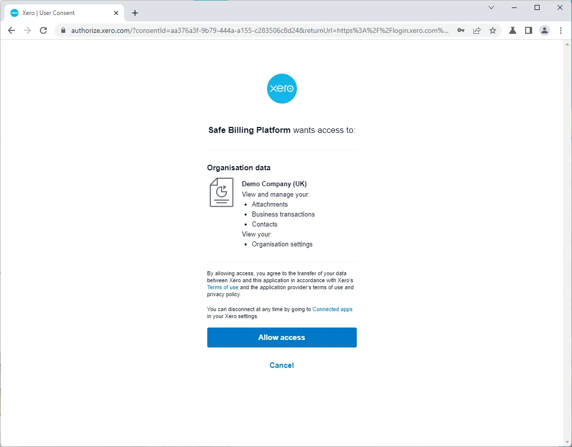 Grant Xero Access