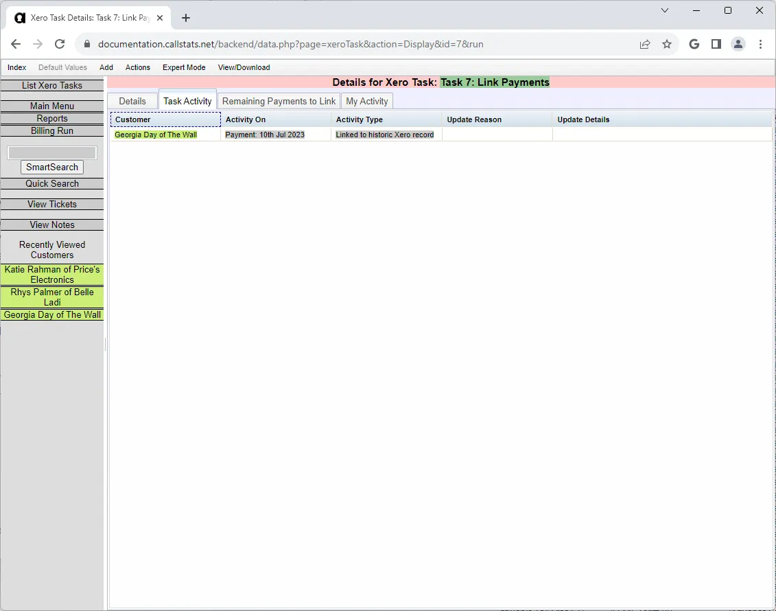 Payments Linked Activity